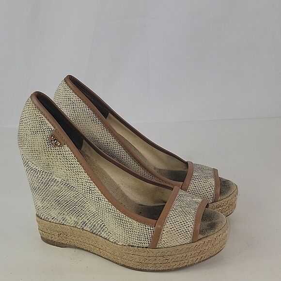Tory Burch Peep-Toe Espadrille Women's Wedge Shoes